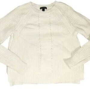 J. Crew Women's Cream Wool Blend Cable Knit Sweater Size S